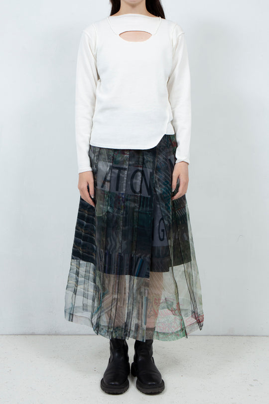 OBAKE FACE knit tops ~White~