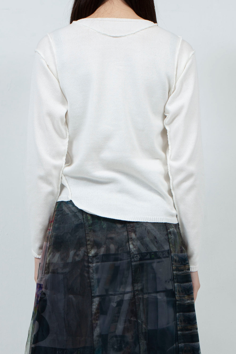 OBAKE FACE knit tops ~White~