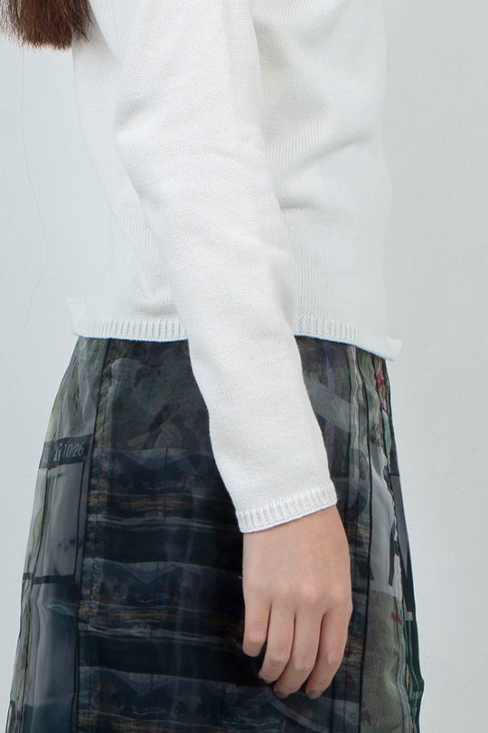 OBAKE FACE knit tops ~White~