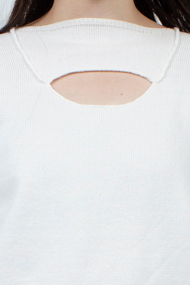 OBAKE FACE knit tops ~White~