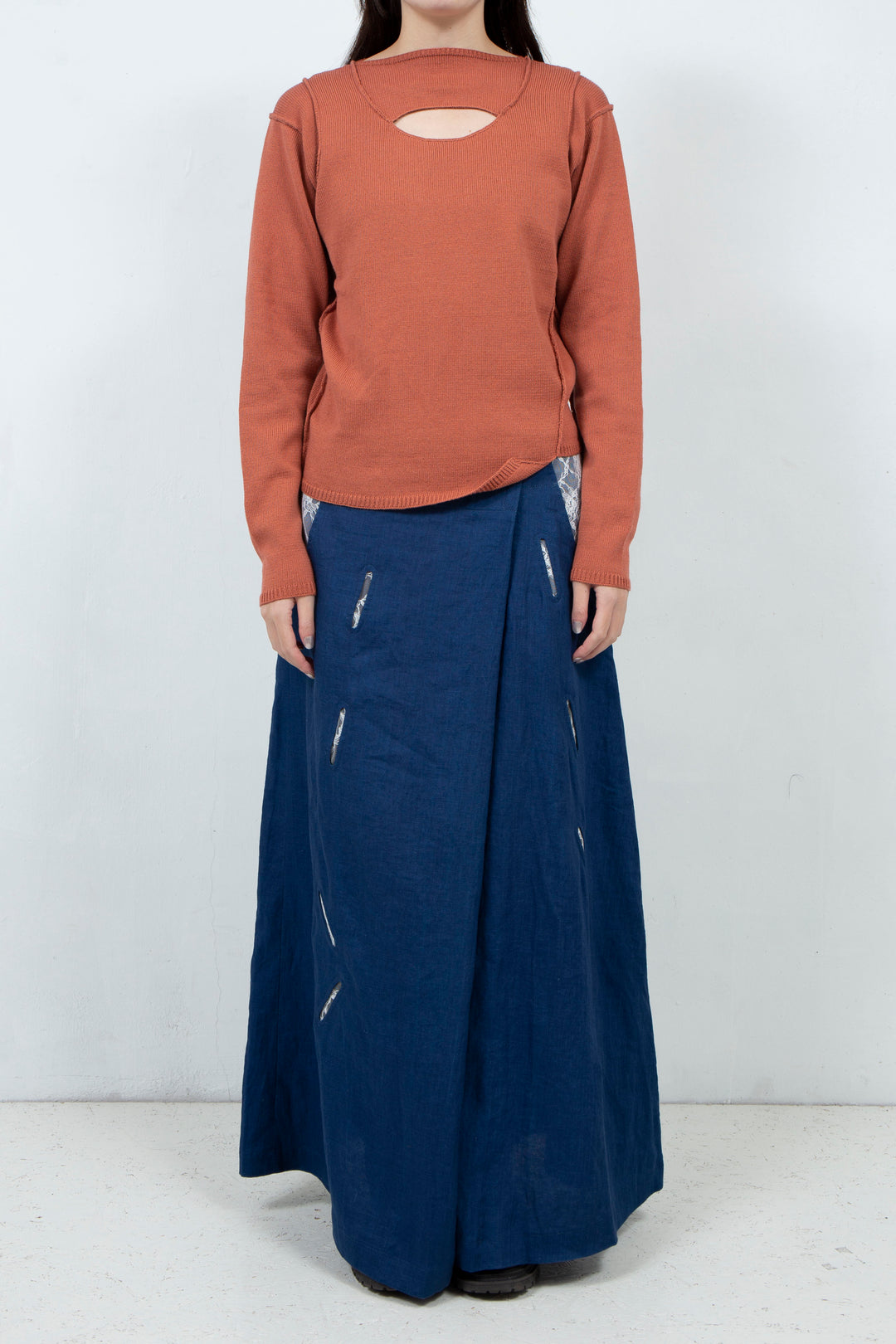OBAKE FACE knit tops ~Orange~