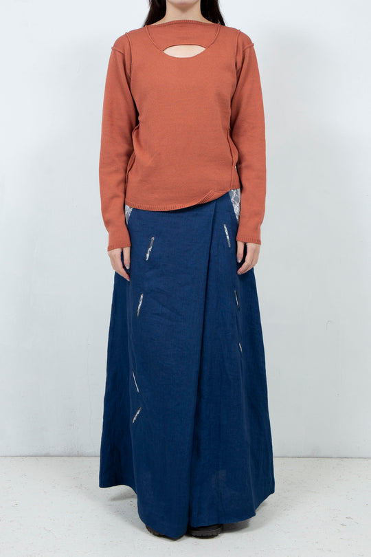 OBAKE FACE knit tops ~Orange~