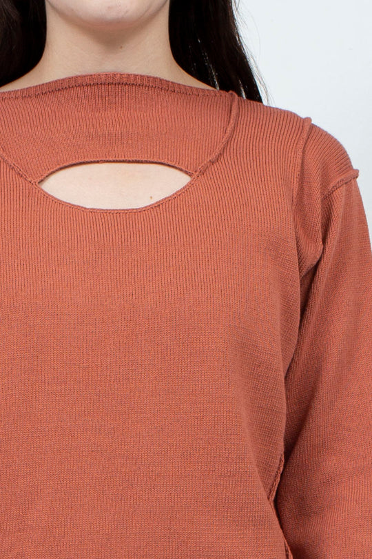 OBAKE FACE knit tops ~Orange~