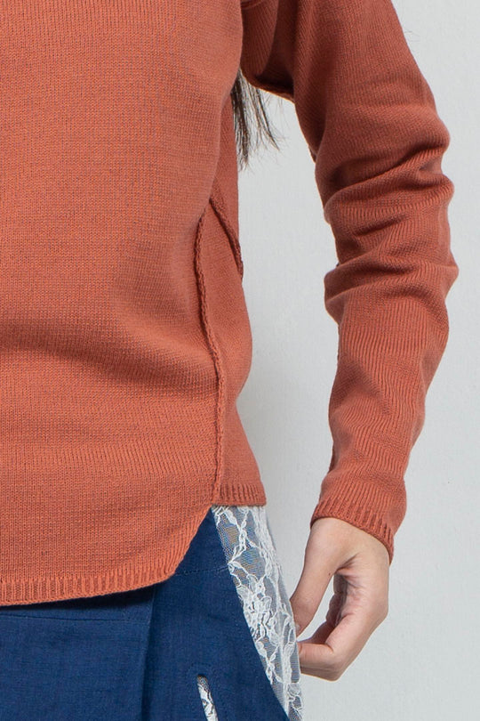 OBAKE FACE knit tops ~Orange~