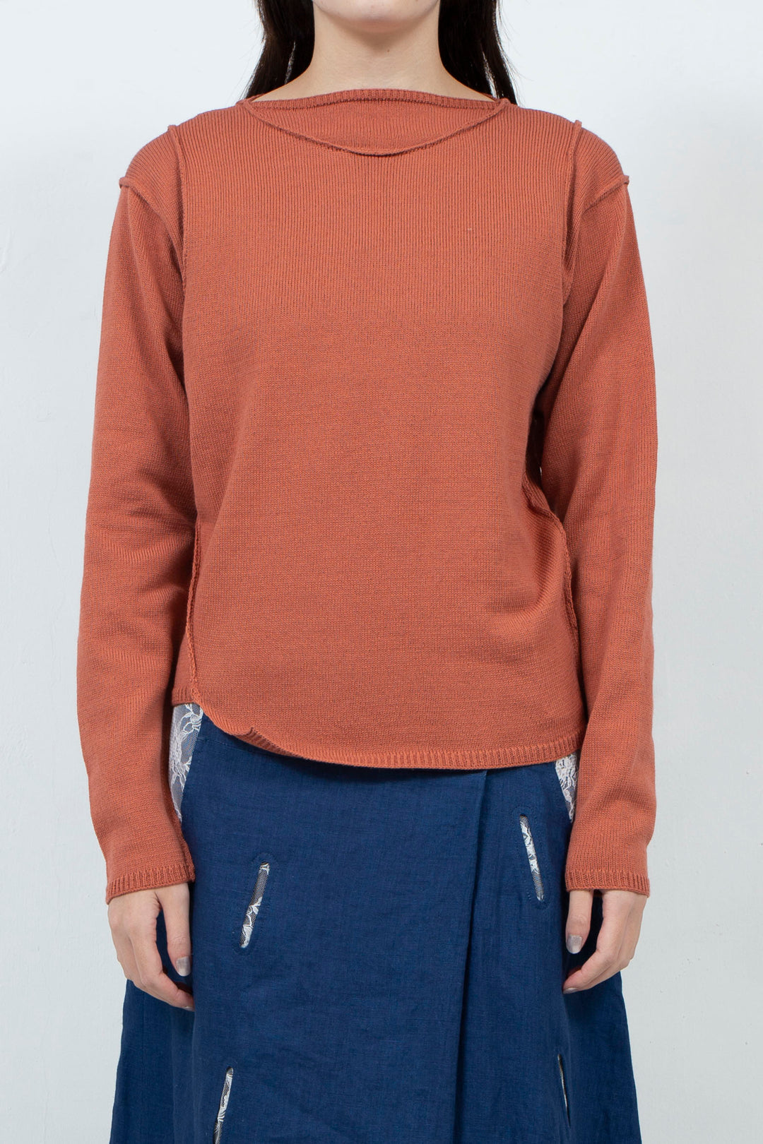 OBAKE FACE knit tops ~Orange~