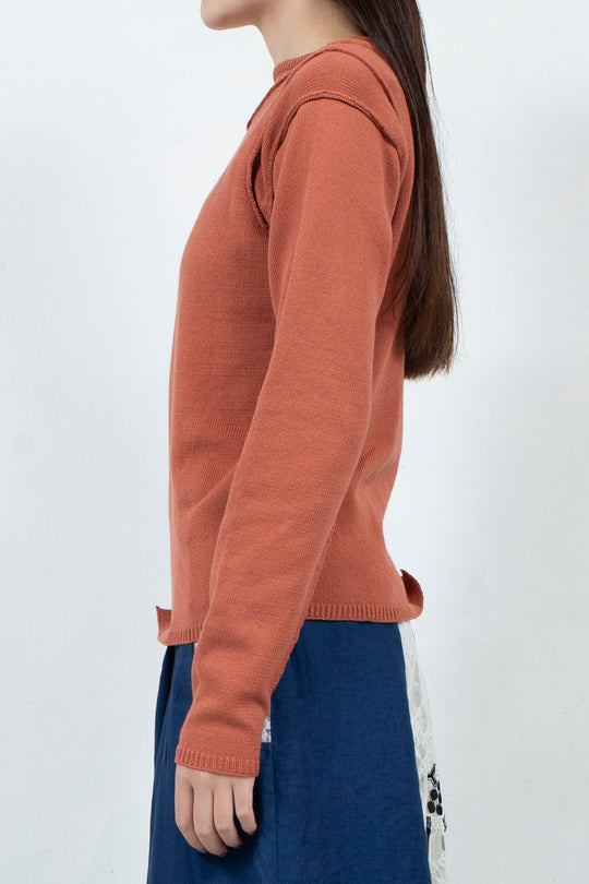 OBAKE FACE knit tops ~Orange~