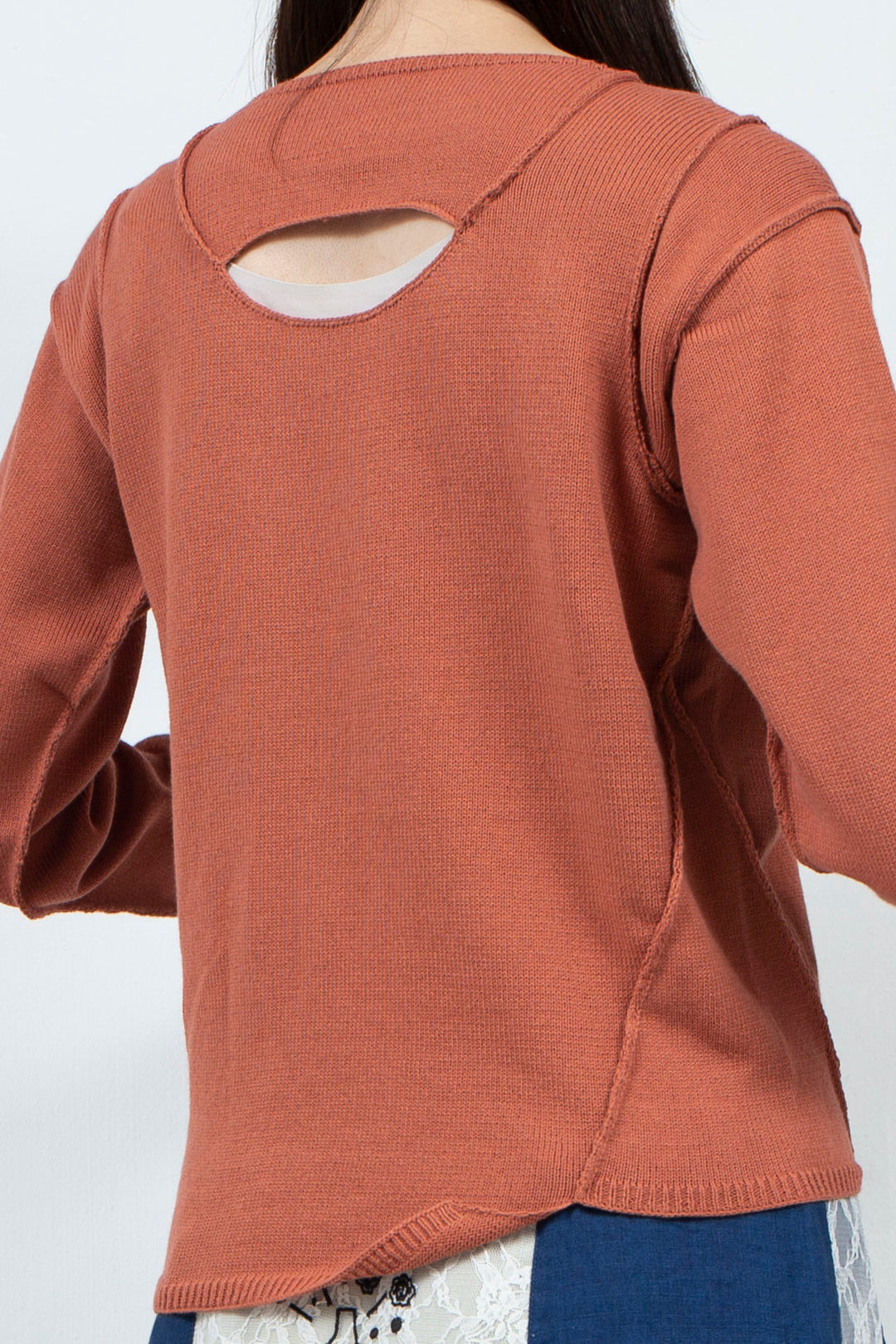 OBAKE FACE knit tops ~Orange~