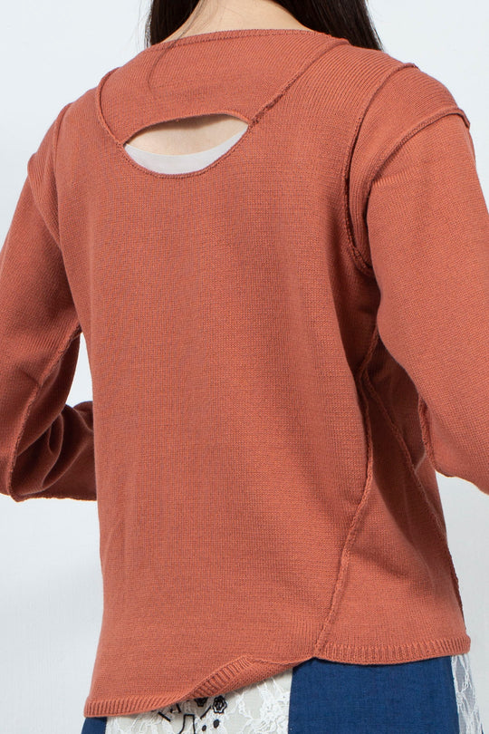 OBAKE FACE knit tops ~Orange~