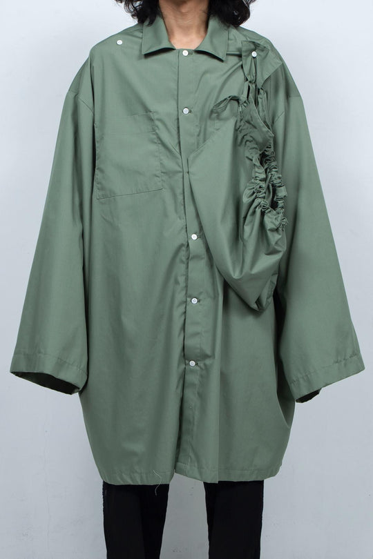 2way giant hooded shirt one piece Khaki