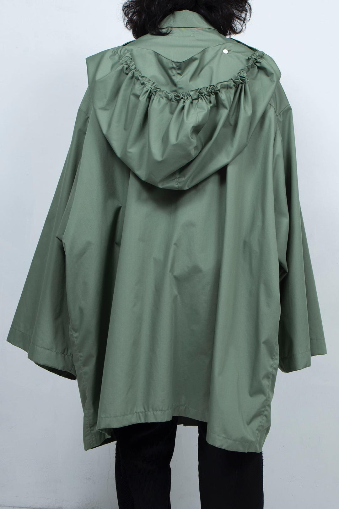 2way giant hooded shirt one piece Khaki