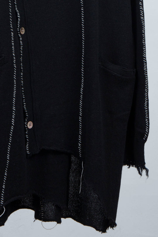 Roll Long Cardigan(Black)