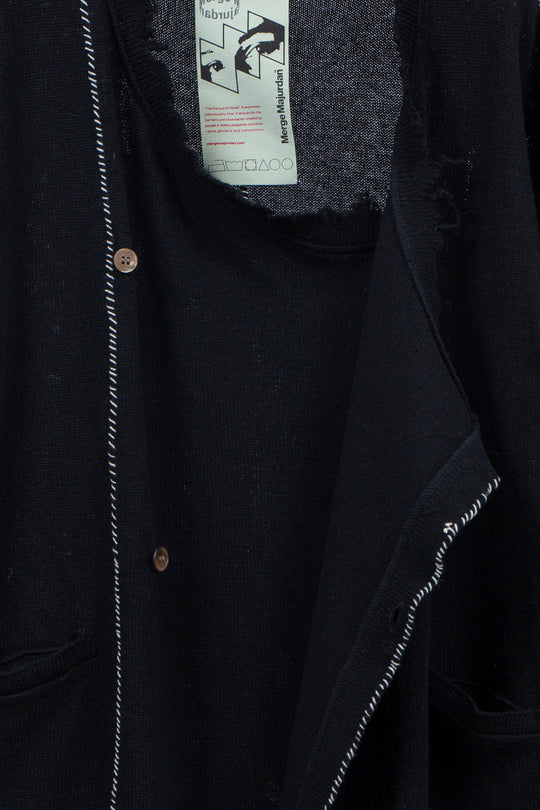 Roll Long Cardigan(Black)