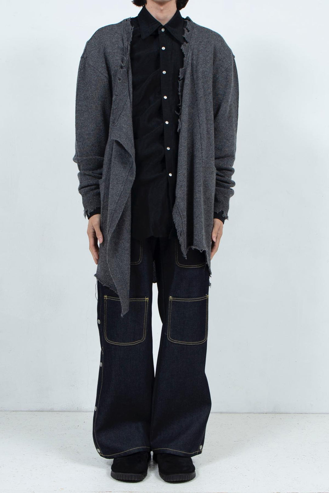 Roll Long Cardigan(Gray)