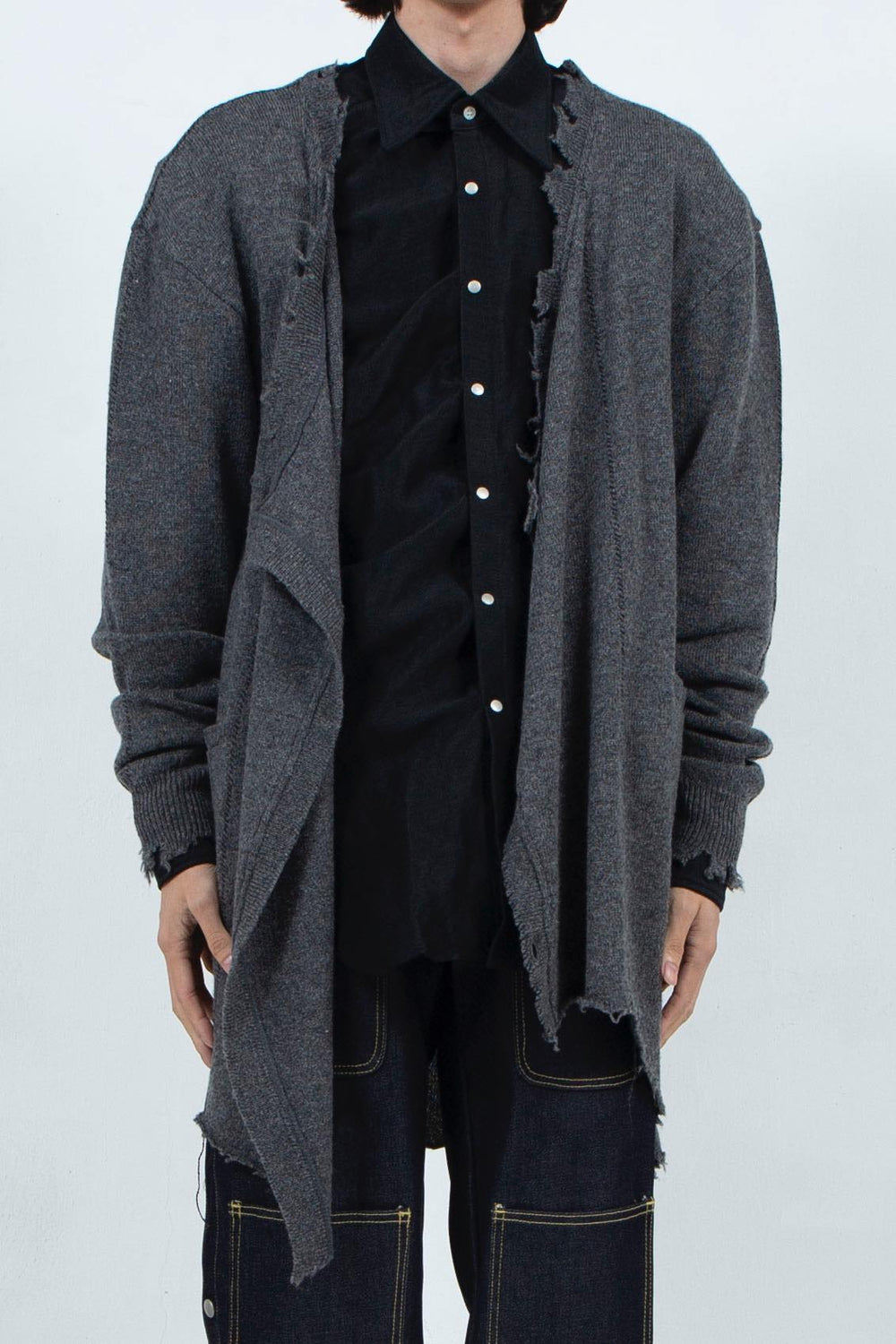 Roll Long Cardigan(Gray)