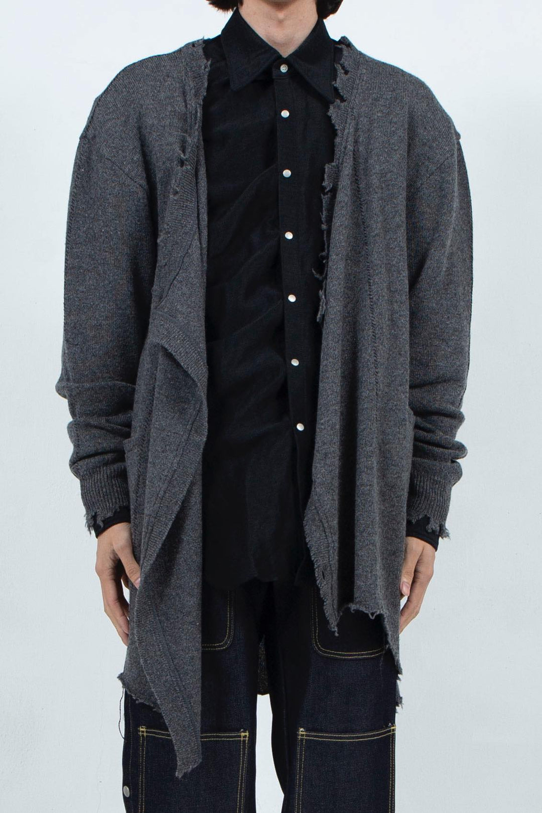 Roll Long Cardigan(Gray)