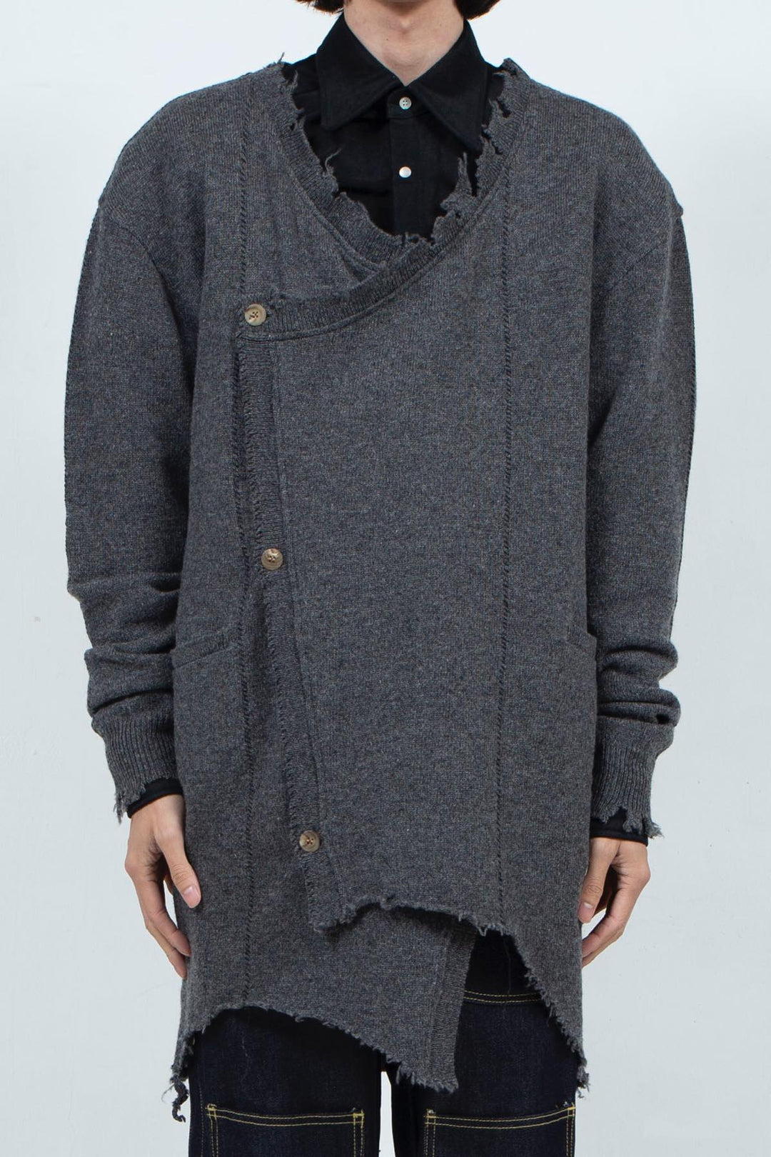 Roll Long Cardigan(Gray)