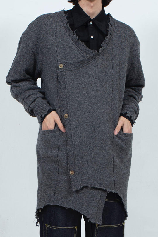 Roll Long Cardigan(Gray)
