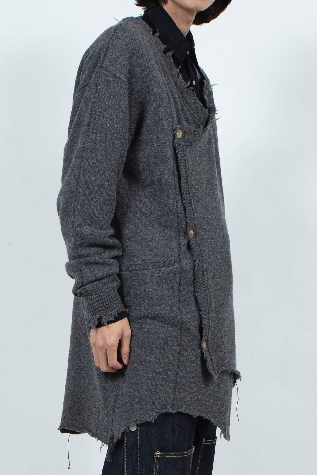 Roll Long Cardigan(Gray)