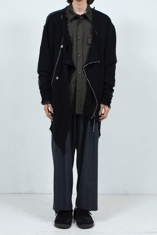 Roll Long Cardigan(Black)