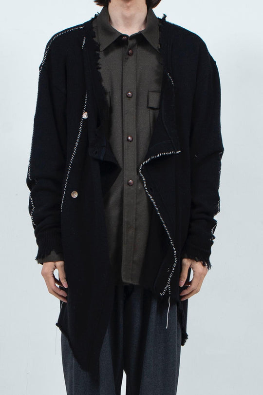 Roll Long Cardigan(Black)