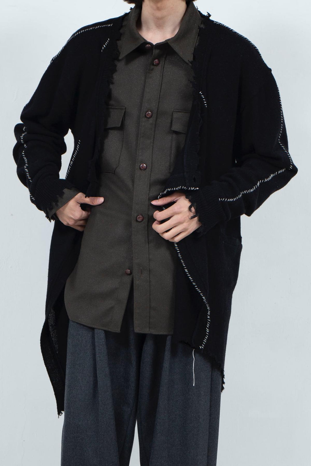 Roll Long Cardigan(Black)