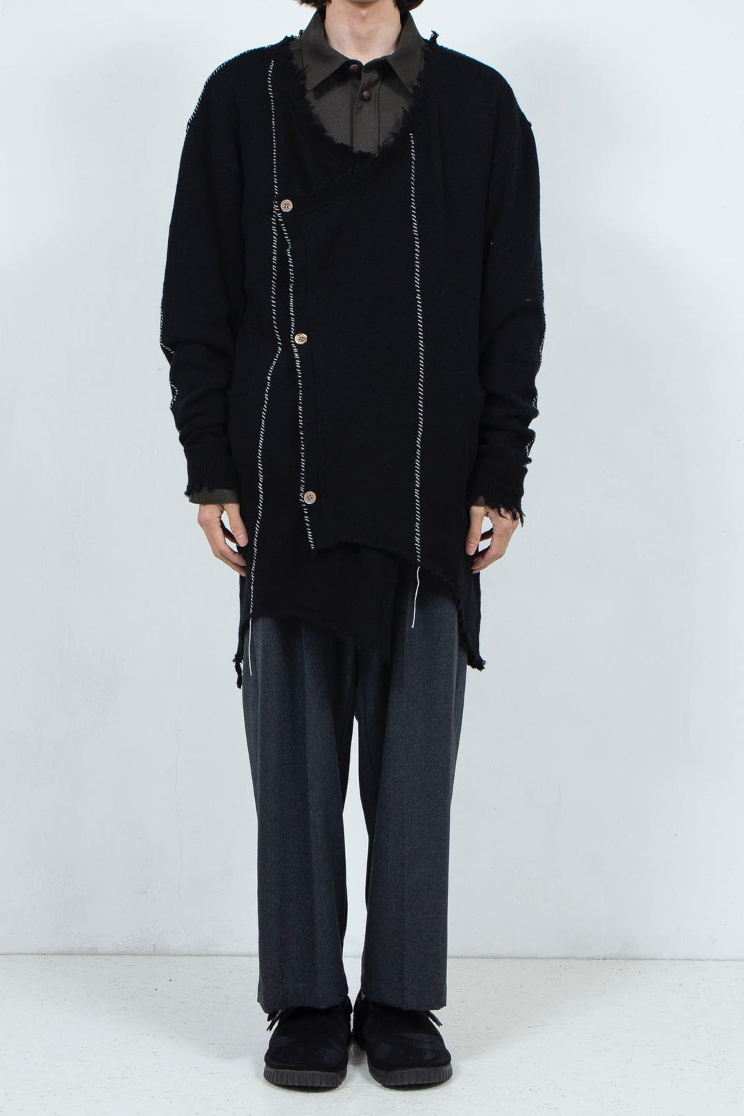 Roll Long Cardigan(Black)