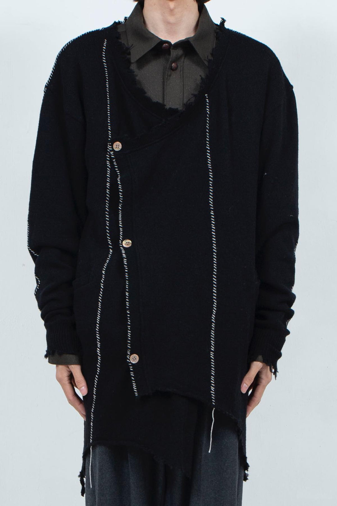 Roll Long Cardigan(Black)