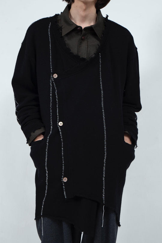 Roll Long Cardigan(Black)