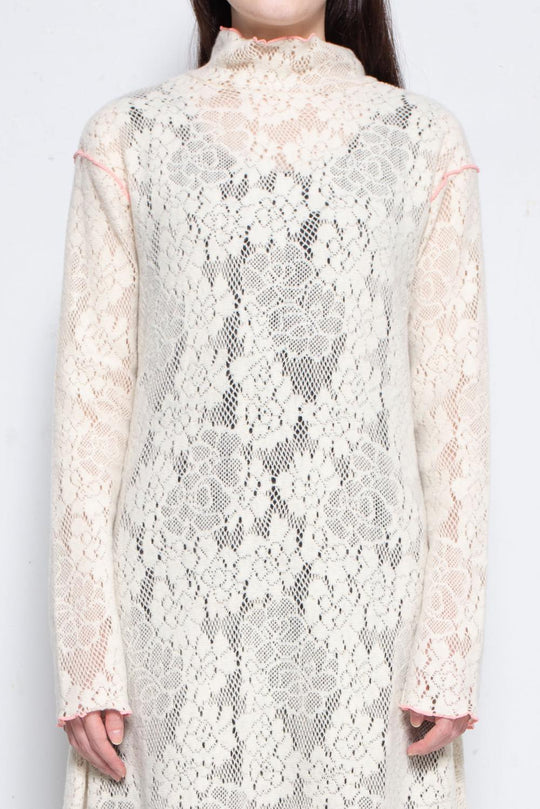 Flower Lace Dress White