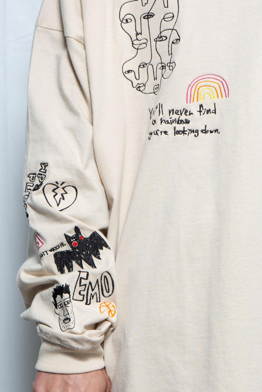 His scribble BIG L/S TEE