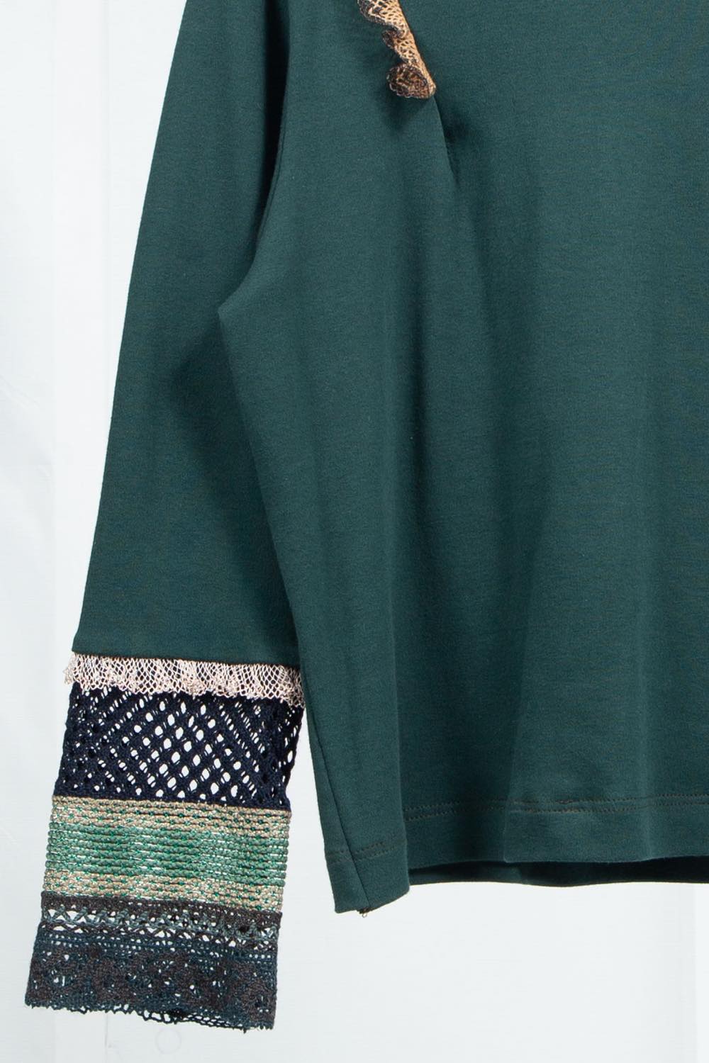 Green lace cut and sew