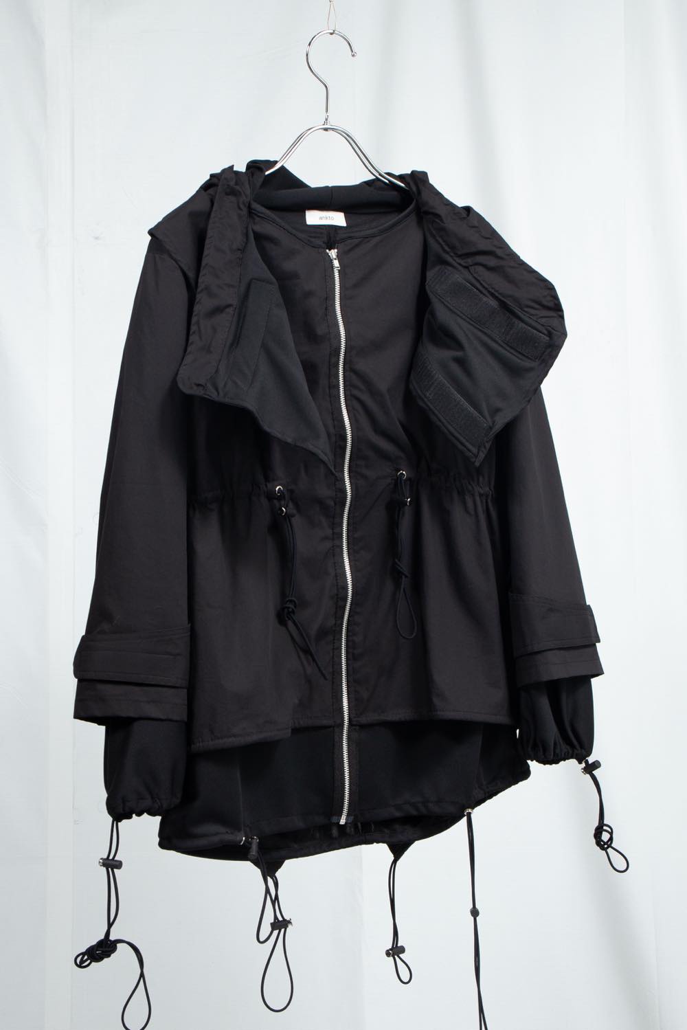 Black layered hoodie