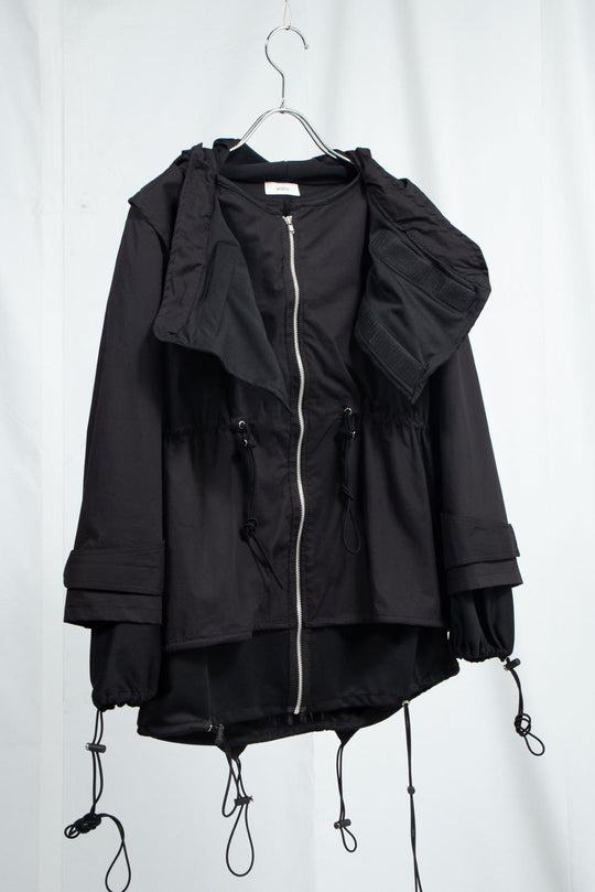 Black layered hoodie