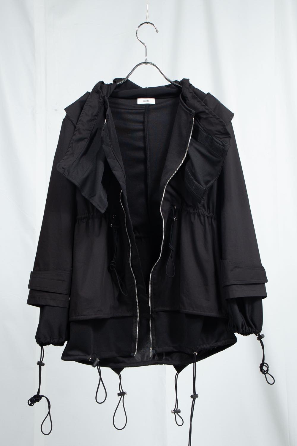 Black layered hoodie
