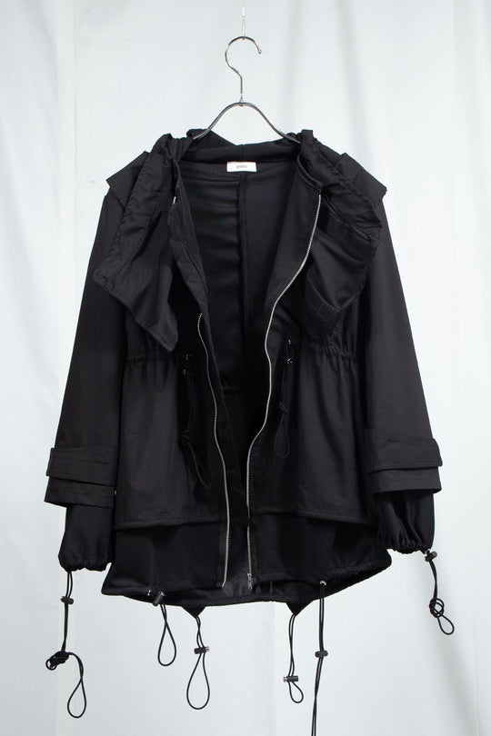 Black layered hoodie