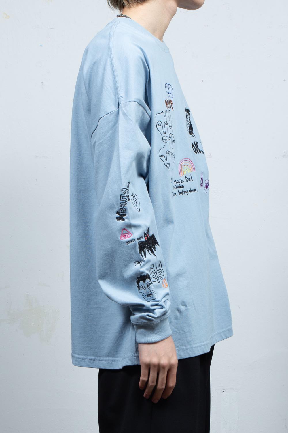 His scribble BIG L/S TEE