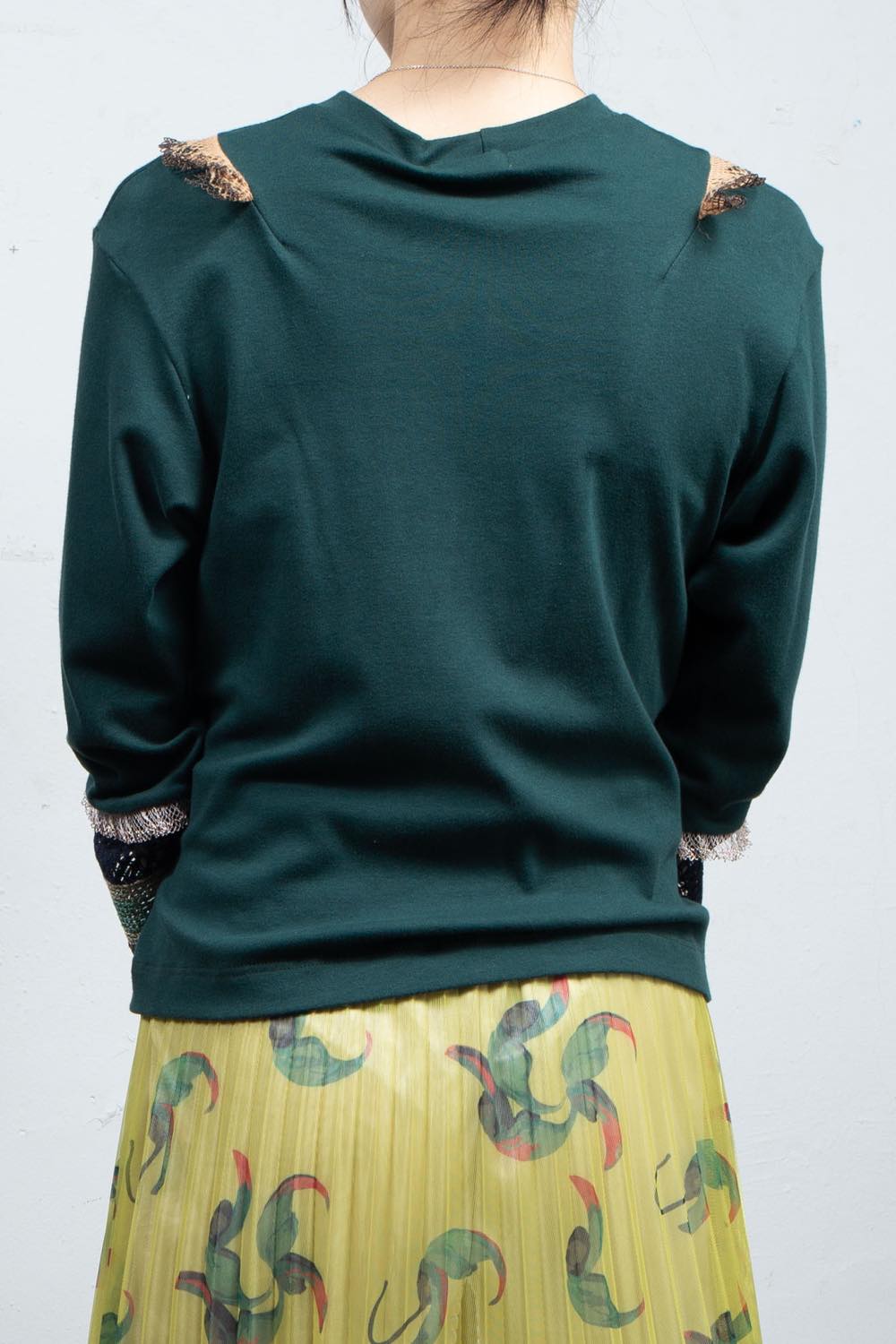 Green lace cut and sew