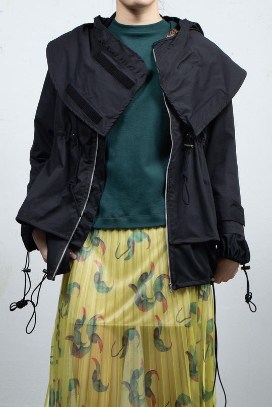 Black layered hoodie