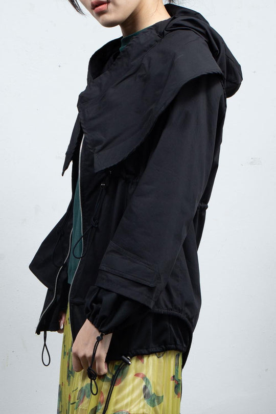 Black layered hoodie