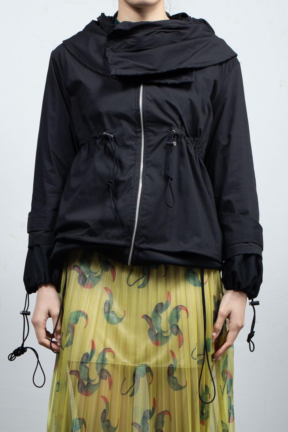 Black layered hoodie