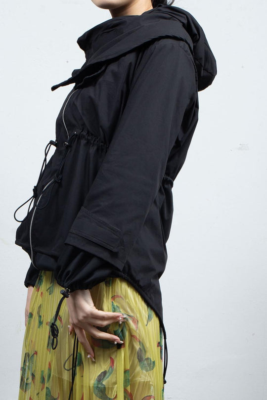 Black layered hoodie