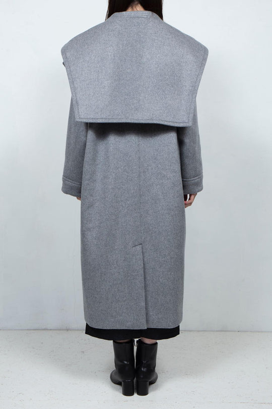 GHOST PARTY / lambwool layered coat Grey