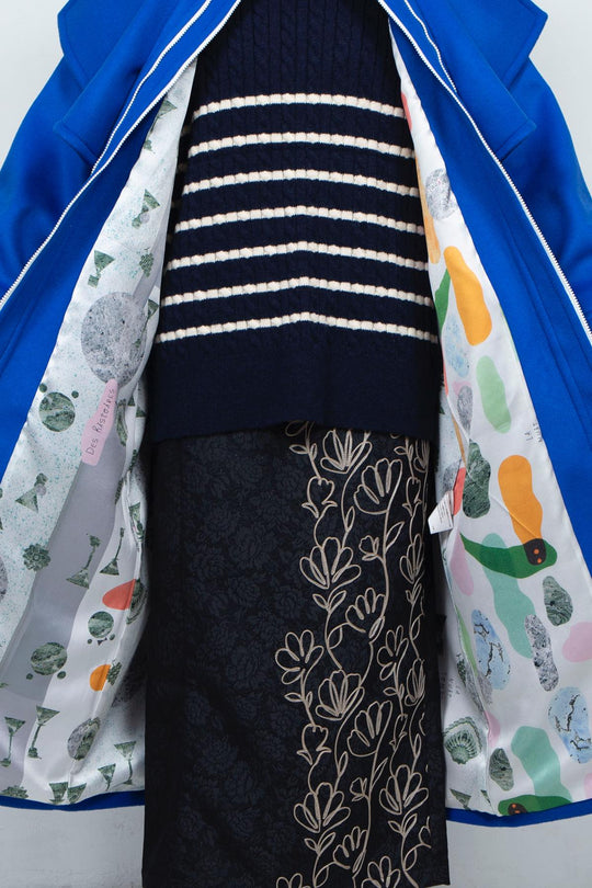 GHOST PARTY / cashmere layered coat Blue