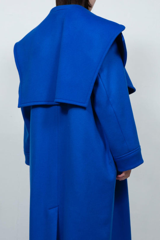 GHOST PARTY / cashmere layered coat Blue