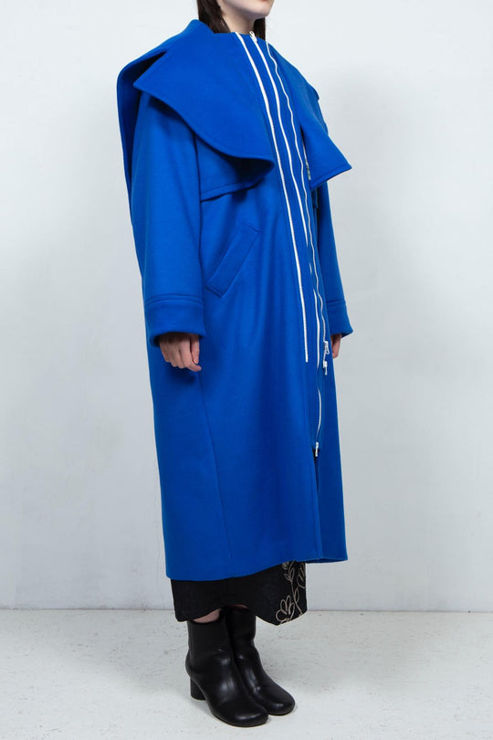 GHOST PARTY / cashmere layered coat Blue