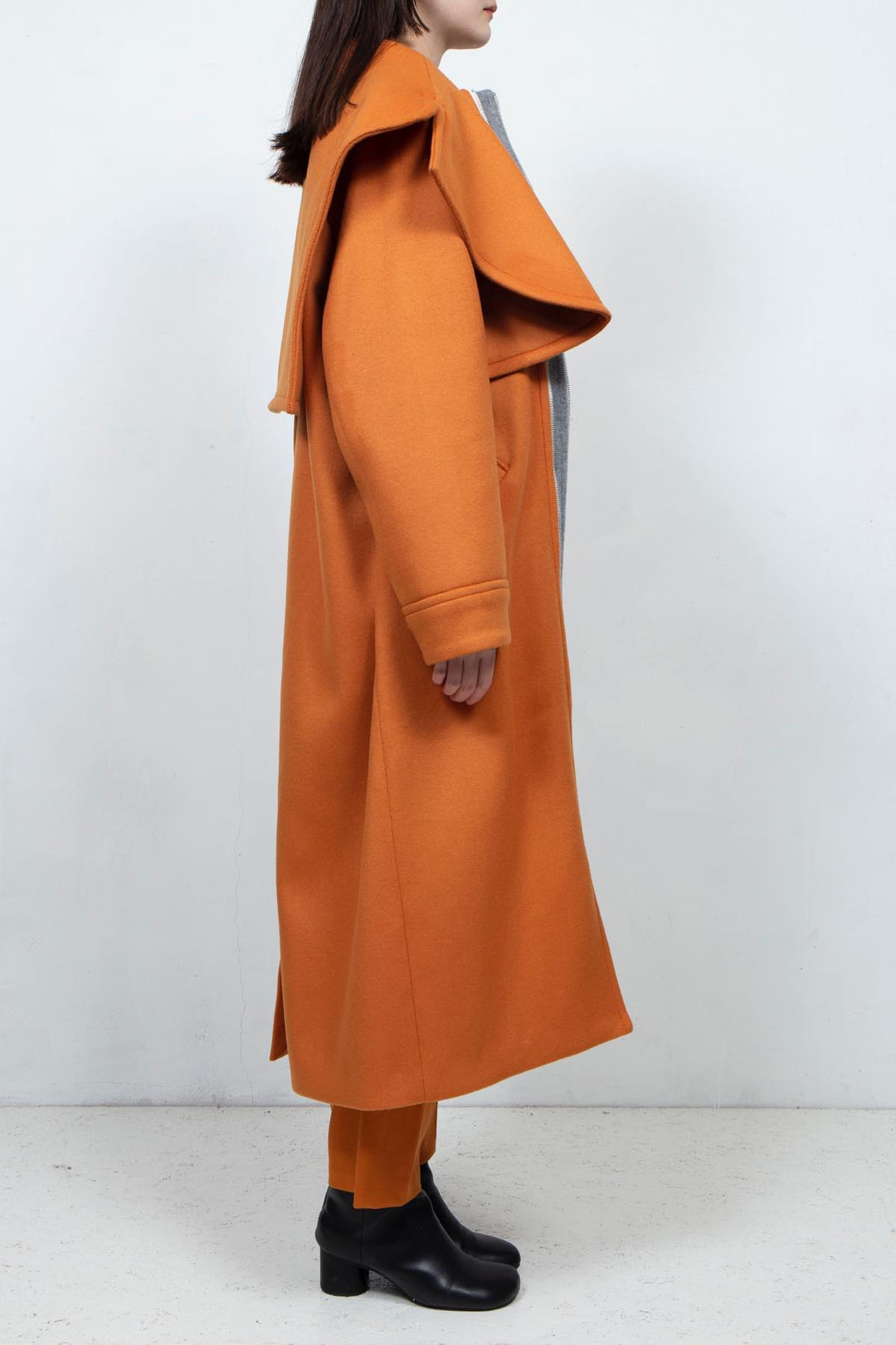 GHOST PARTY / cashmere layered coat Orange