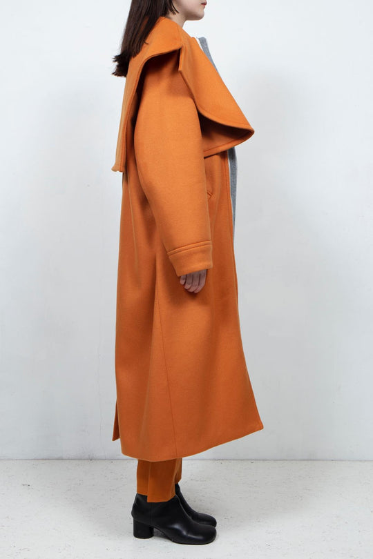 GHOST PARTY / cashmere layered coat Orange
