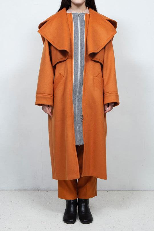 GHOST PARTY / cashmere layered coat Orange