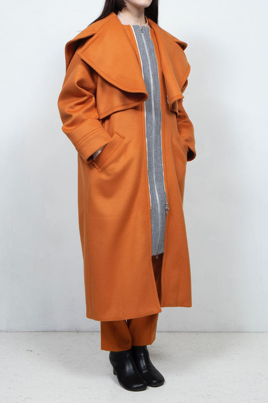 GHOST PARTY / cashmere layered coat Orange