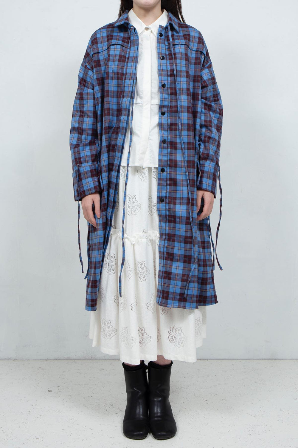 Drawstring Sleeve One-piece Coat
